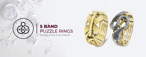 5 Band Puzzle Rings