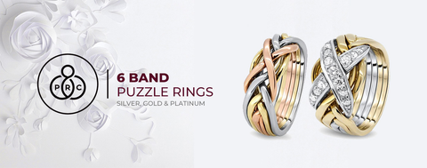6 Band Puzzle Rings