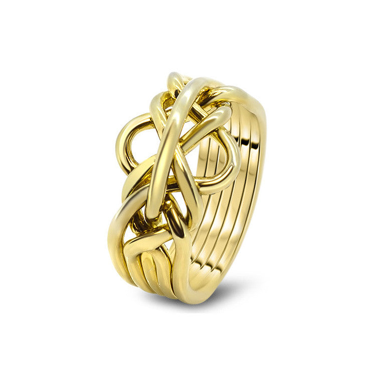 Womens Gold 5-L Puzzle Rings Creations