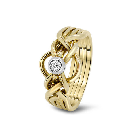 Gold Puzzle Ring 5D-LD