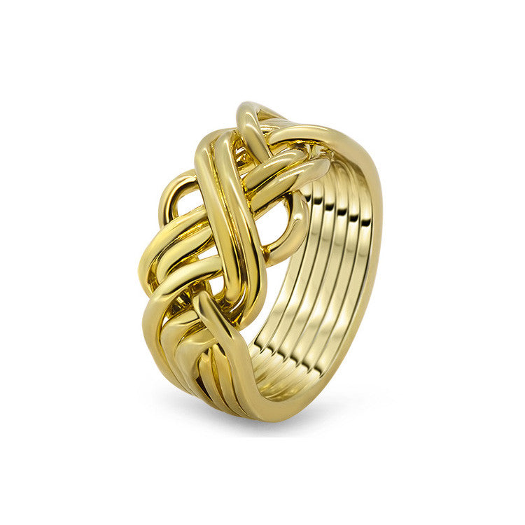 Mens Gold 6AWB-M Puzzle Rings Creations - Main Image