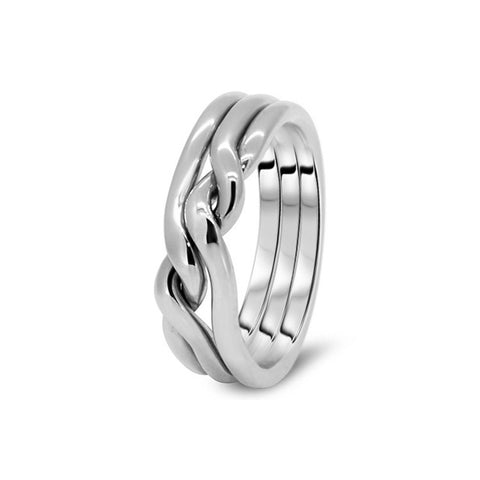 Mens Platinum 3CN-M Puzzle Rings Creations - Main Image