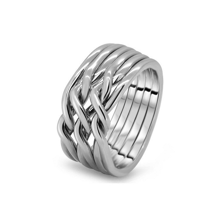Womens Platinum 6CN-L Puzzle Rings Creations - Main Image