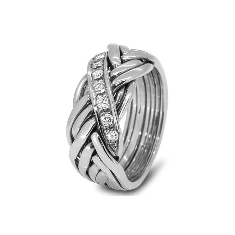 Womens Platinum Diamond 7WRD-LD | Puzzle Rings Creations Womens Platinum Diamond 7WRD-LD | Puzzle Rings Creations