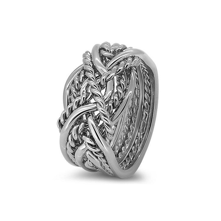 Womens Platinum 8B4T-L Puzzle Rings Creations - Main Image