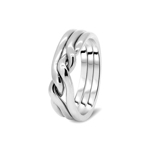 Silver Puzzle Ring 3CN-M