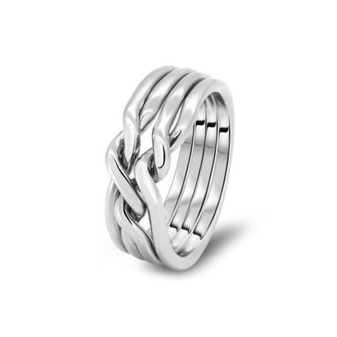 Silver Puzzle Ring 4CN-M
