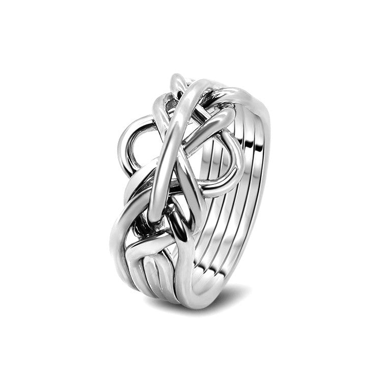 Womens Silver 5 L Puzzle Rings Creations