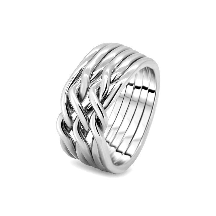 Silver Puzzle Ring 6CN-L
