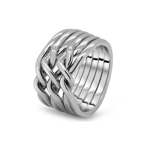 Silver Puzzle Ring 6CN-M